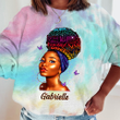 Floral Melanin Afro Queen Tie Dye Shirt Sweatshirt Hoodie AP686