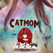 Cat Mom Red Patterned Personalized Tie Dye Shirt Sweatshirt Hoodie AP440