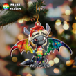 Personalized LGBTQ Dragon Rainbow Cut Shape Christmas Ornament OR0255