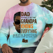Black Grandpa Knows Everything Customized Tie Dye Shirt Sweatshirt Hoodie AP693