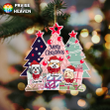 Merry Christmas Pine Tree With Dog Personalized Cut Shape Ornament OR0371