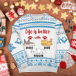 Life Is Better With Sleeping Cat 3D-Printed Christmas Ugly Sweatshirt Hoodie AP542