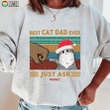Best Cat Dad Fluffy Cat Christmas Shirt Sweatshirt Hoodie AP458
