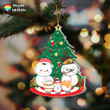 Xmas - Family - Snowman Family Cut Shape Christmas Ornament OR0284