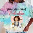 Valentine With Cat Pink Heart Personalized Tie Dye Shirt Sweatshirt Hoodie AP573