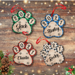 Christmas Dog Paw Personalized Pack Wooden Cut Shape Ornament OR0349