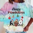 Happy Pawlidays Dog Lover Gift Tie Dye Shirt Sweatshirt Hoodie AP426