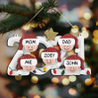 Our Family On The Holiday 2021 Cut Shape Christmas Ornament OR0360