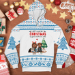 Christmas Couple Cats Personalized 3D-Printed Christmas Ugly Sweatshirt Hoodie AP486