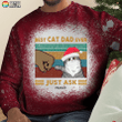 Best Cat Dad Fluffy Cat Christmas Bleached Shirt Sweatshirt Hoodie AP458