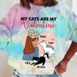 My Cat Is My Valentine Chibi Personalized Tie Dye Shirt Sweatshirt Hoodie AP560