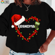 Christmas Mom Grandma Heart Personalized Shirt Sweatshirt Hoodie AP467