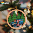 Jeep Couple And Cats Personalized Cut Shape Christmas Ornament OR0316