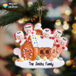 Gingerbread Family Personalized Cut Shape Christmas Ornament OR0292