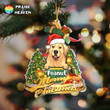 Cutie Dog In Christmas Gift Box Cut Shape Ornament OR0385
