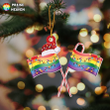 LGBT Flag Personalized Cut Shape Christmas Ornament OR0259