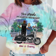 Motorcycle Couple Personalized Valentine Tie Dye Shirt Sweatshirt Hoodie AP651