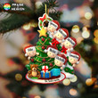Happy Bannister Family Peeking Christmas Tree Cut Shape Ornament OR0314