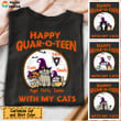 Cat - Happy Quaroteen With My Cats Personalized Shirt Hoodie AP308 Dark
