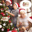 Happy Bannister Family Peeking Christmas Tree Cut Shape Ornament OR0314
