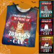 Cat - I Would Push You In Front Of Zombie 3D Galaxy Shirt Hoodie AP275