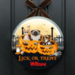 Circle Pallet Sign Lick Or Treat Halloween Dogs/Cats PS0014