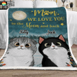 Fleece Blanket Love Cat Mom To The Moon And Back FBL053