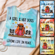 3D Apparel Personalized Hippie Girl And Dog Living In Peace Tie Dye Shirt Hoodie AP235