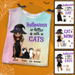 Halloween Cat Mom Witch Doll Cartoon Cat Personalized Shirt Sweatshirt AP316