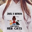 Just A Girl Loving Cats Sitting Shirt Hoodie AP234