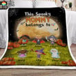 Fleece Blanket Halloween Personalized Spooky Grandma Mom Belongs to FBL043