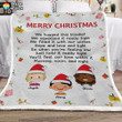 Dear Grandma Cute Kid Face Christmas Personalized Fleece Blanket FBL050