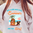 Just A Girl Loving Summer And Dogs Shirt Hoodie Light AP207