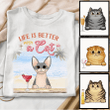Personalized Classic Tee / White / S Summer Better With Fluffy Cats Shirt Hoodie Light AP226
