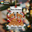 Cozy Bear Couple Cut Shape Christmas Ornament OR0260