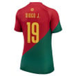 FIFA World Cup Qatar 2022 Patch Diogo Jota #19 Portugal National Team - Home Women Jersey