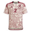 Mexico National Team FIFA World Cup Qatar 2022 Patch Kevin Alvarez #2 - Away Youth Jersey