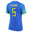 Casemiro #5 Brazil National Team 2022-23 Away Women Jersey