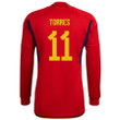 Ferran Torres 11 Spain 2022-23 Home Men Long Sleeve Jersey National Team World Cup Qatar