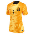 FIFA World Cup Qatar 2022 Patch Netherlands National Team Steven Bergwijn #7 Women Home Jersey- Orange