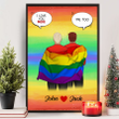 LGBT Couple I Love You Too Personalized Valentine Poster PT0083