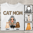 Cat Mom Sitting With Drink Personalized T-shirt Sweatshirt Hoodie AP848