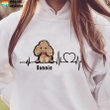 Woman Heartbeat Dog Presonalized T-Shirt Sweatshirt Hoodie AP800