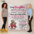 To My Daughter Front View Personalized Fleece Blanket FBL094