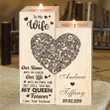 To My Wife - Anniversary Heart Love Personalized  Candle Holder CAH006