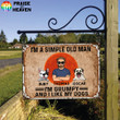 Moon Simple Old Man Like Dogs Personalized Metal Sign PMS004