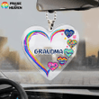 Grandma Mom Auntie Heart Colorful Patterns Mother‘s Day Gift Personalized Ornament OR0448