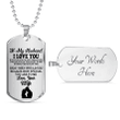 To My Husband/Wife Personalized Dog Tag Necklace NC002