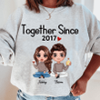 Doll Couple Sitting Valentine‘s Day Gift Personalized Shirt AP774
