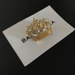 Versace Gold And Crystal Crown Brooch